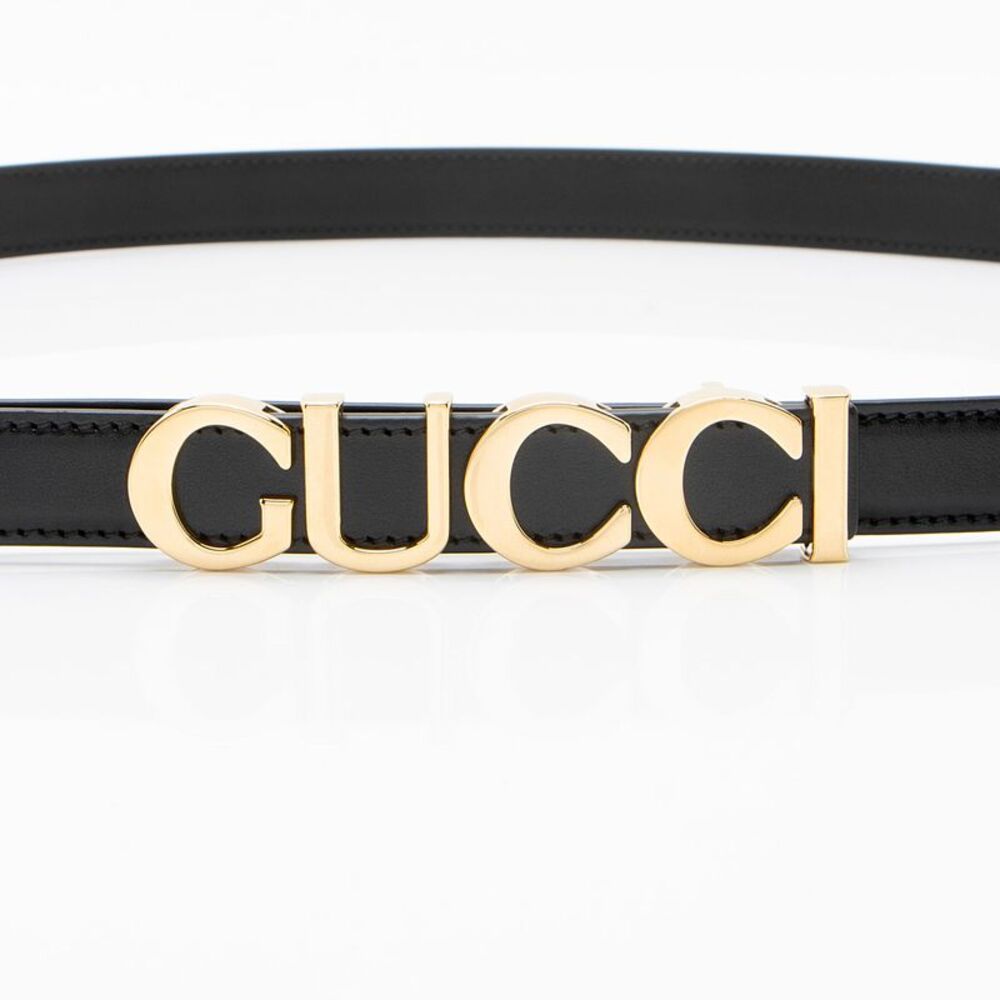 Gucci Leather Logo Thin Belt - Size 42 / 105 - Picture 4 of 4